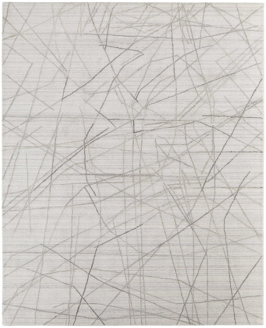 9 x 12 Gray & Ivory Hand Woven Rug
