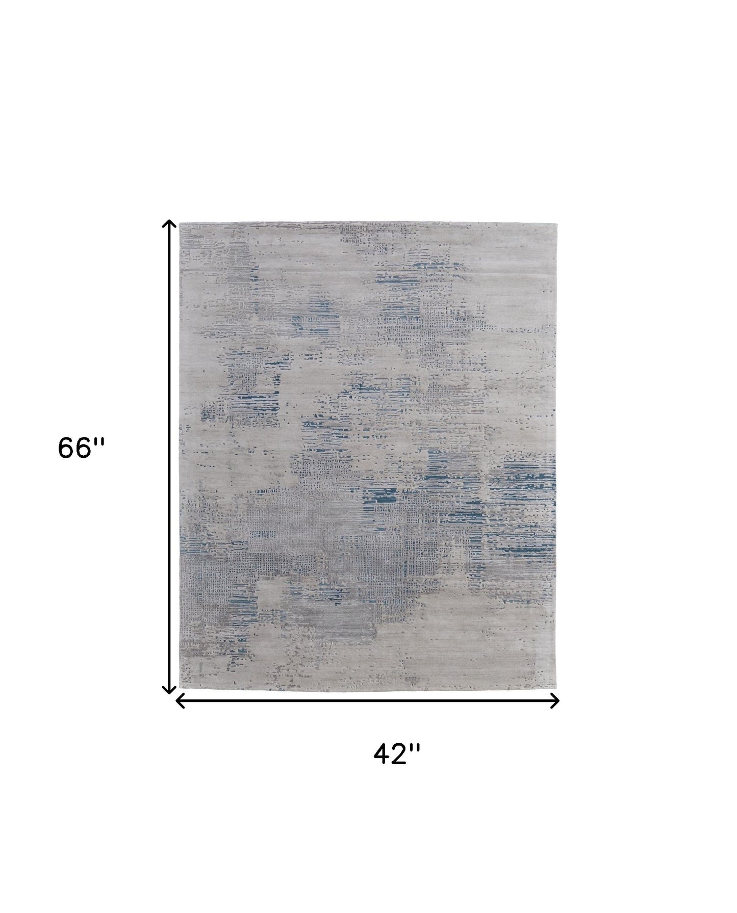 4 x 6 Gray Taupe & Blue Hand Tufted Rug