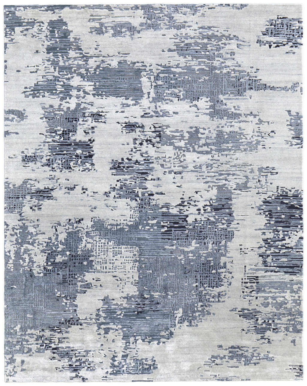 4 x 6 Gray Taupe & Blue Hand Tufted Rug