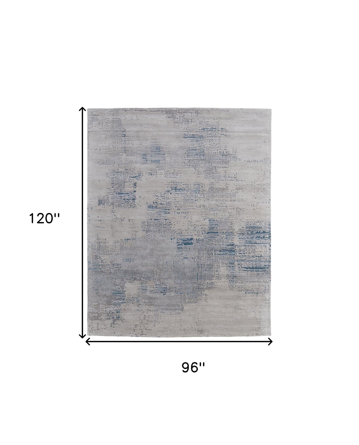 8 x 10 Gray Taupe & Blue Hand Tufted Rug