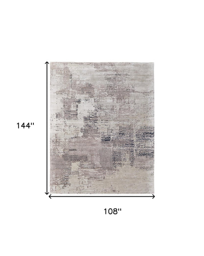 9 x 12 Brown Black & Tan Hand Tufted Rug