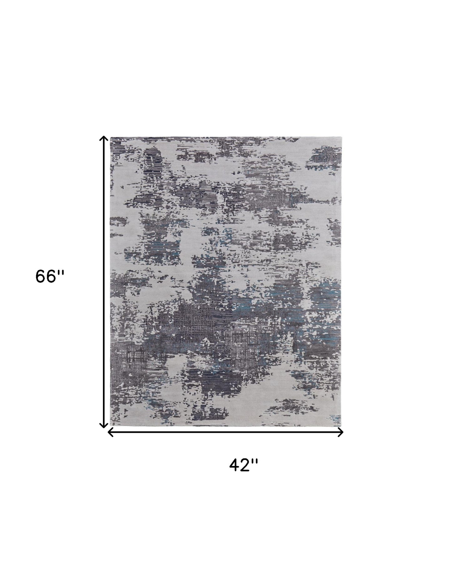4 x 6 Ivory Brown & Blue Hand Tufted Rug