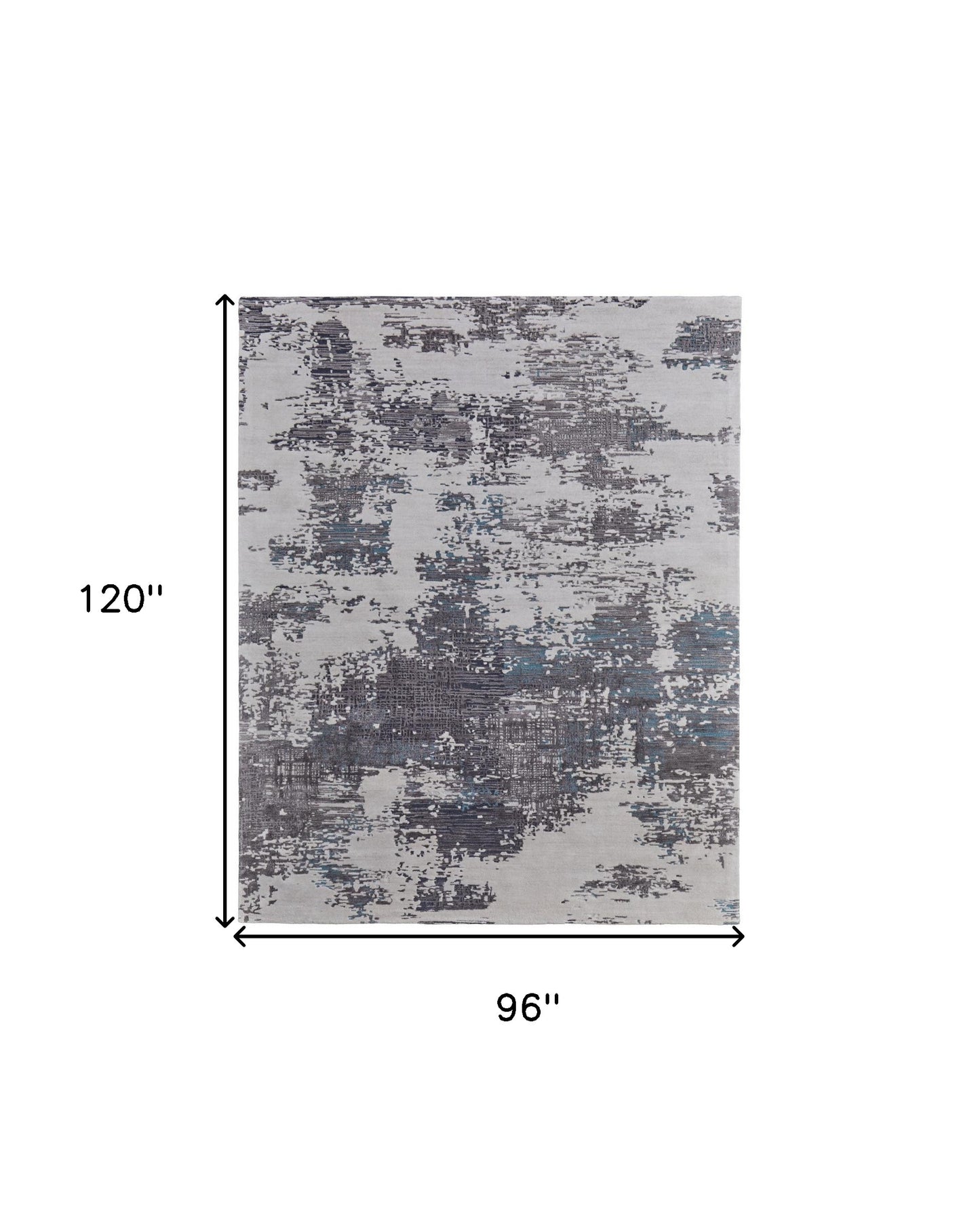 8 x 10 Ivory Brown & Blue Hand Tufted Rug