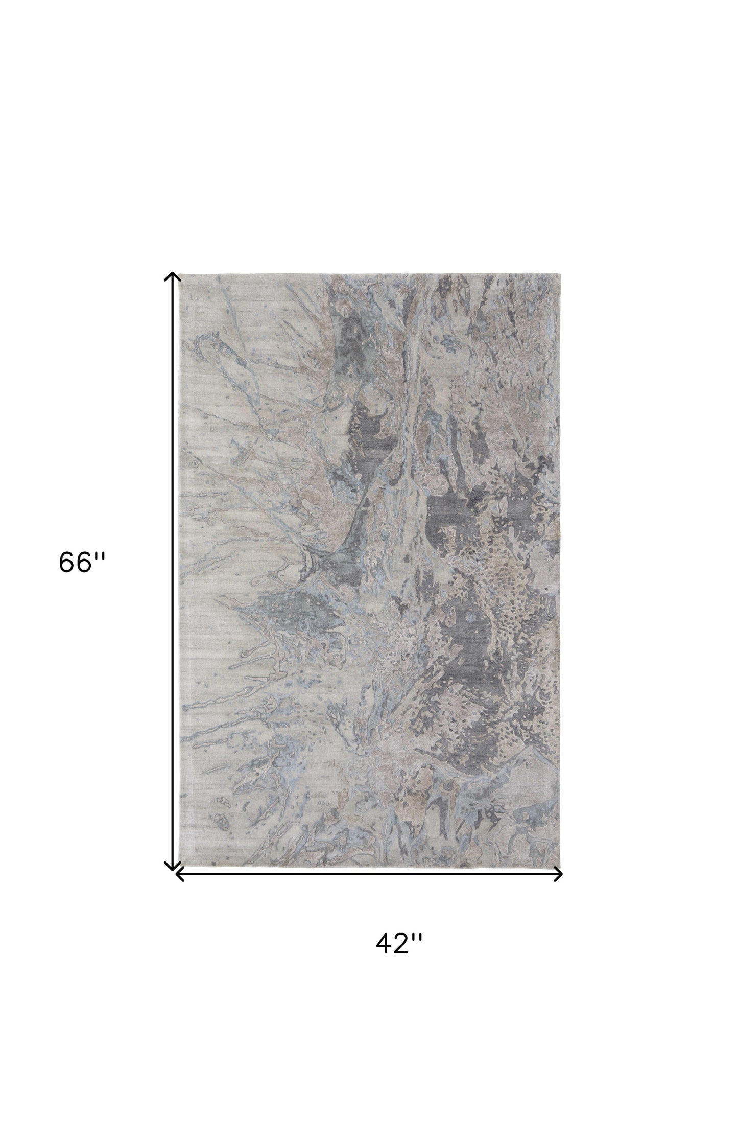 4 x 6 Gray Tan & Green Hand Tufted Rug