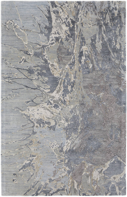 8 x 10 Gray Tan & Green Hand Tufted Rug