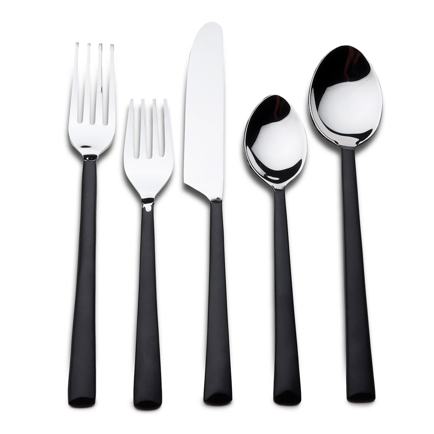 Matte Black Stainless Steel 20-Piece Hand Forged Flatware Set