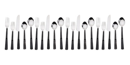 Matte Black Stainless Steel 20-Piece Hand Forged Flatware Set