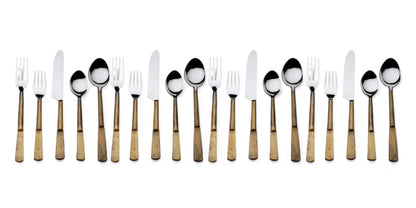 Matte Gold Stainless Steel 20-Piece Hand Forged Flatware Set
