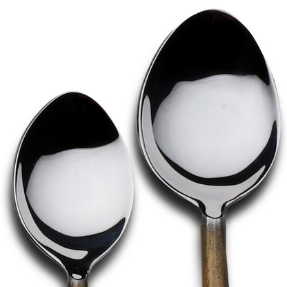 Matte Gold Stainless Steel 5-Piece Hand Forged Place Setting