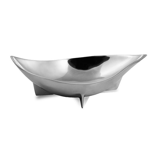 Silver Oval Eye Shaped Centerpiece Bowl