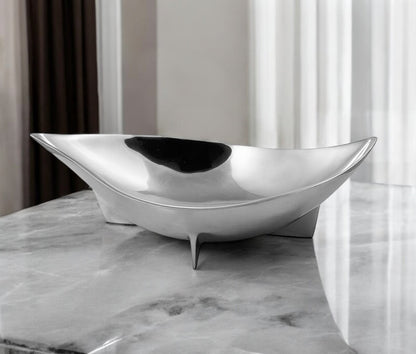 Silver Oval Eye Shaped Centerpiece Bowl