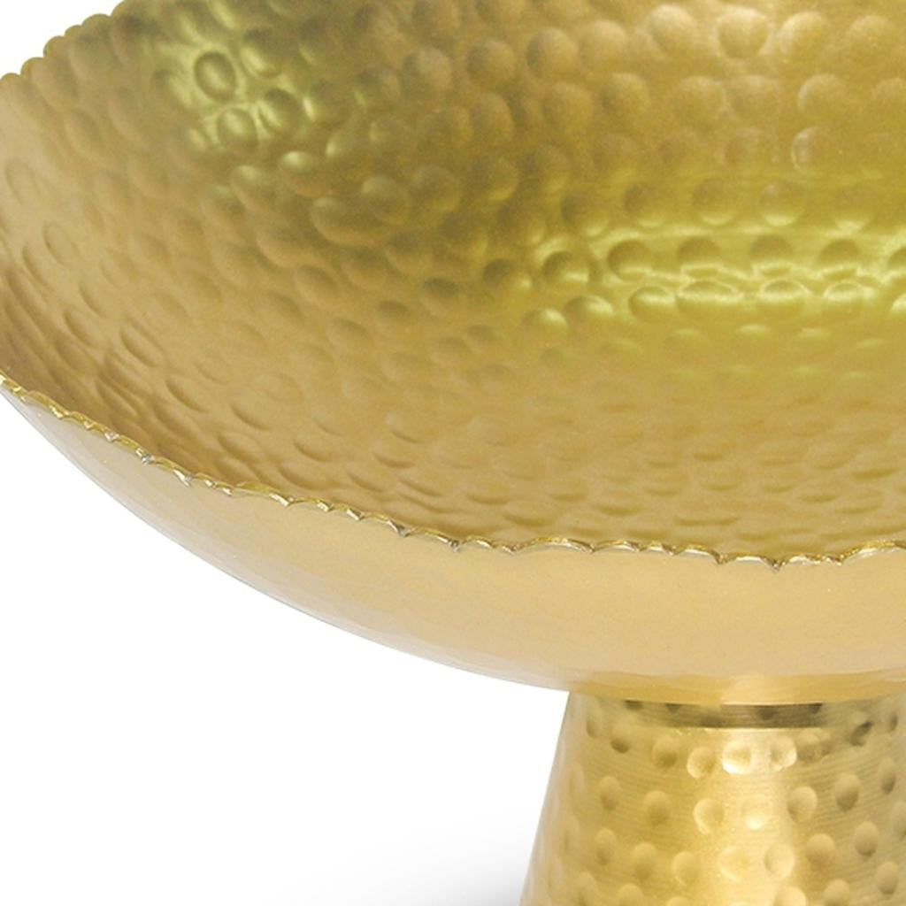 Gold Torn Edge Round Pedestal Centerpiece Bowl