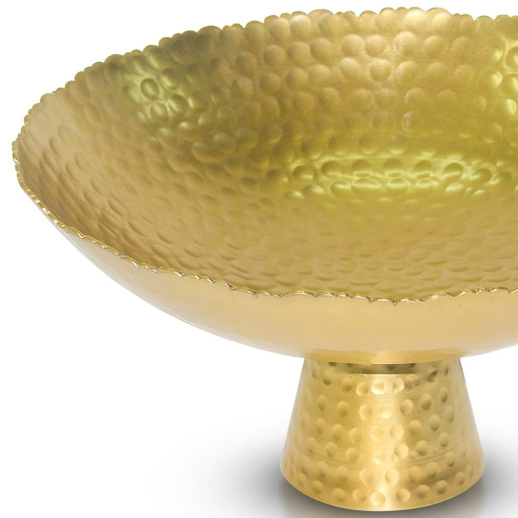 Gold Torn Edge Round Pedestal Centerpiece Bowl