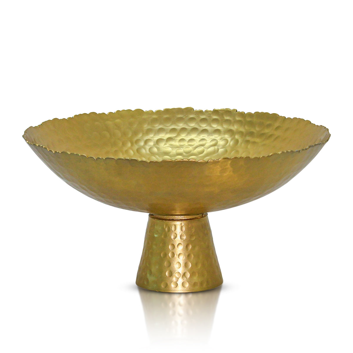 Gold Torn Edge Round Pedestal Centerpiece Bowl
