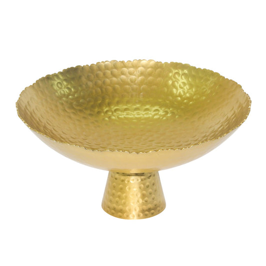 Gold Torn Edge Round Pedestal Centerpiece Bowl