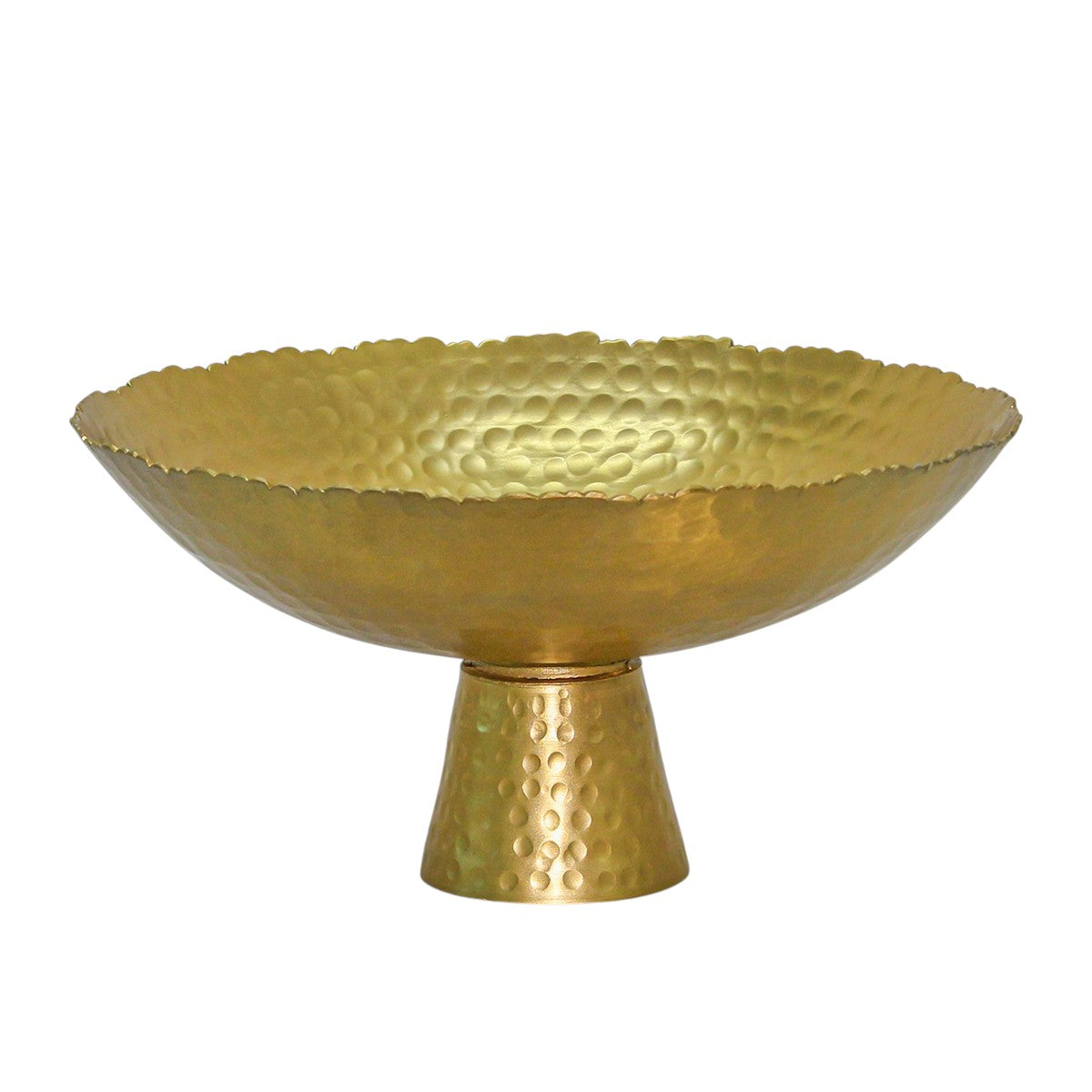 Gold Torn Edge Round Pedestal Centerpiece Bowl