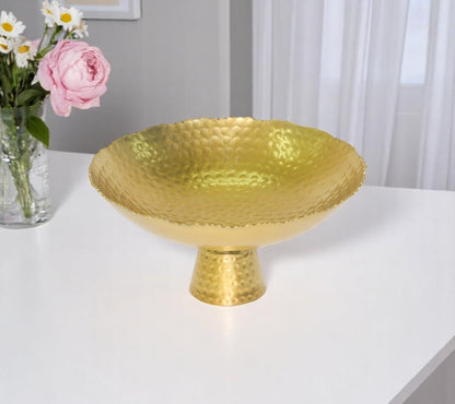 Gold Torn Edge Round Pedestal Centerpiece Bowl