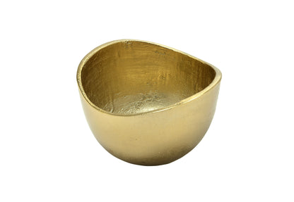 Gold Asymmetrical Edge Round Candy or Nut Bowl