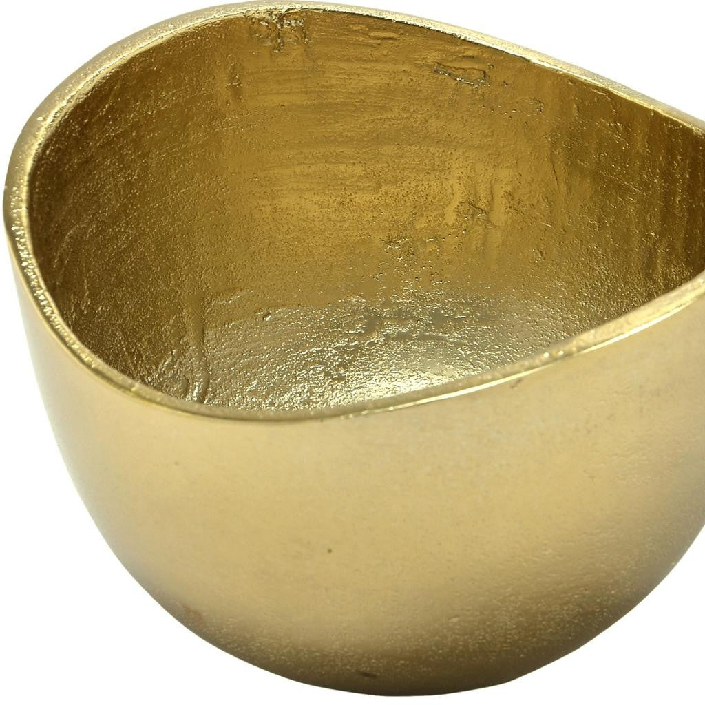 Gold Asymmetrical Edge Round Candy or Nut Bowl