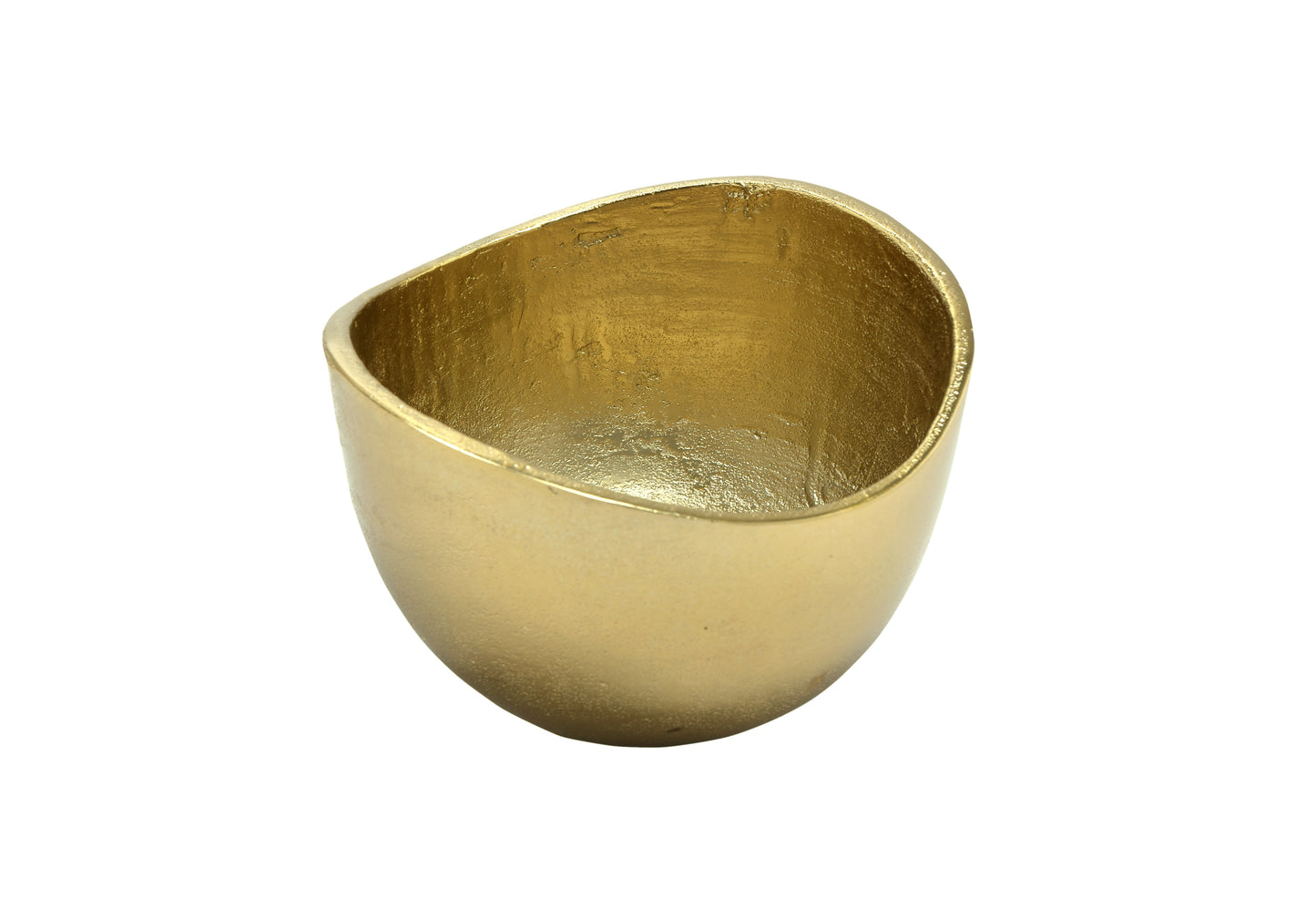 Gold Asymmetrical Edge Round Candy or Nut Bowl