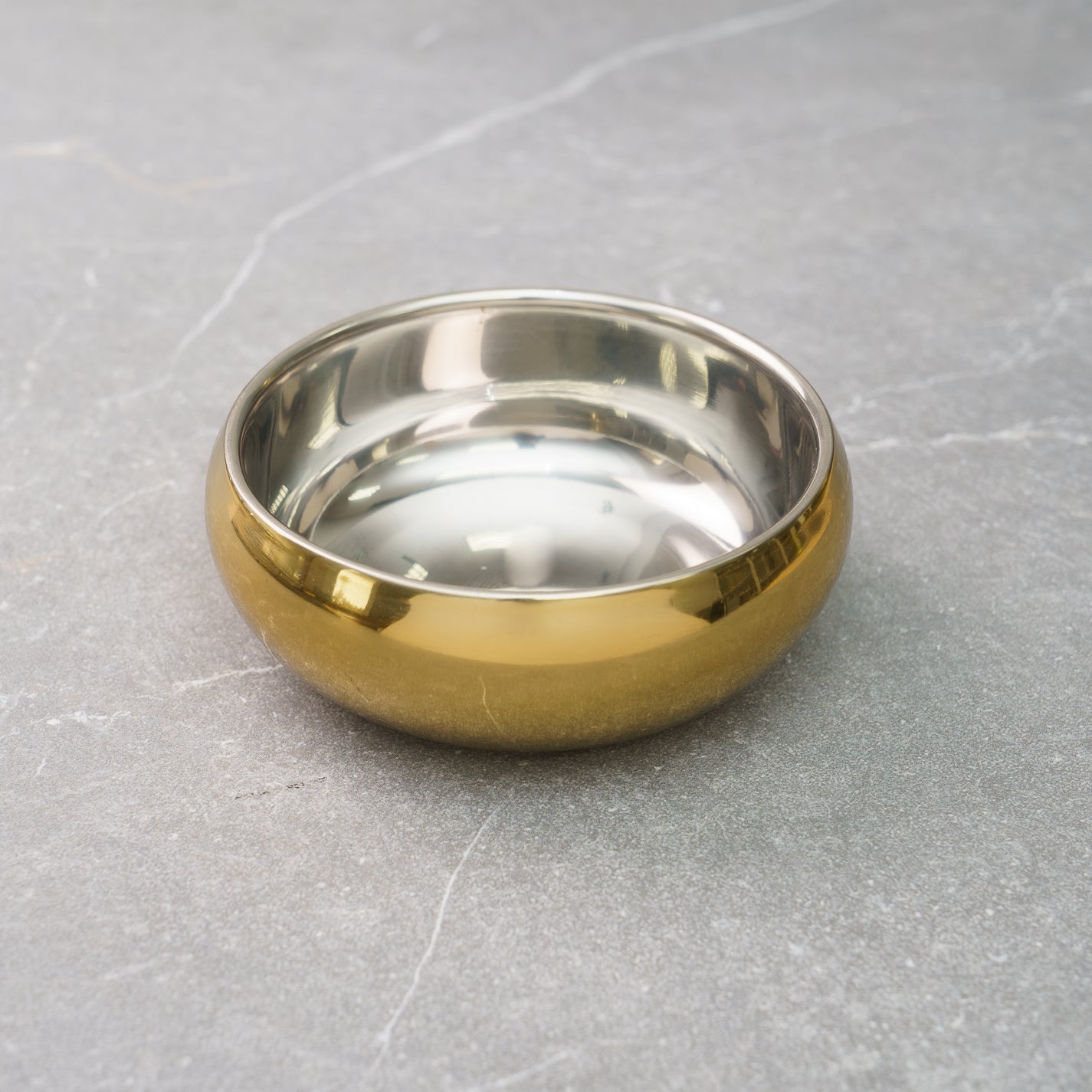 Gold And Silver Double Wall Round Candy or Nut Bowl