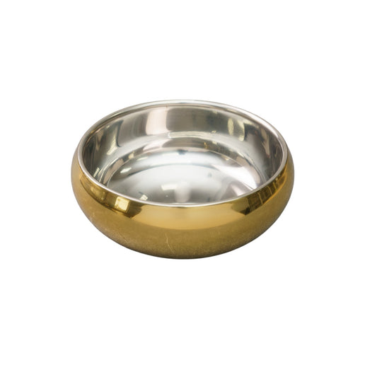 Gold And Silver Double Wall Round Candy or Nut Bowl