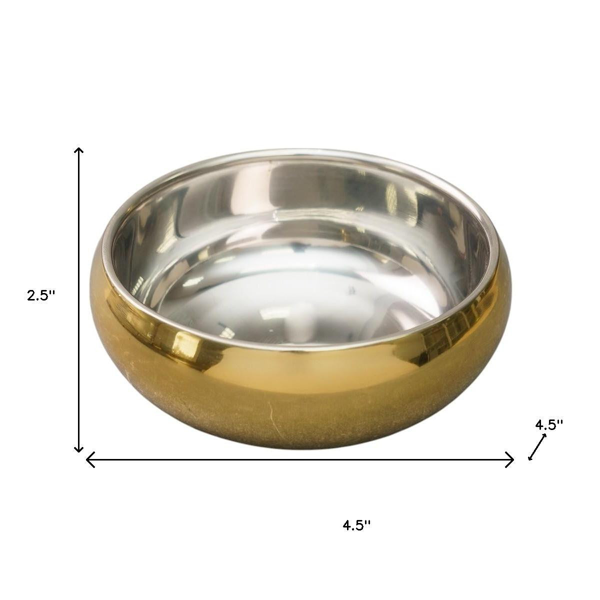 Gold And Silver Double Wall Round Candy or Nut Bowl
