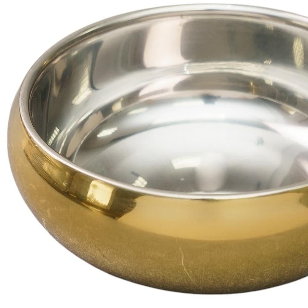 Gold And Silver Double Wall Round Candy or Nut Bowl