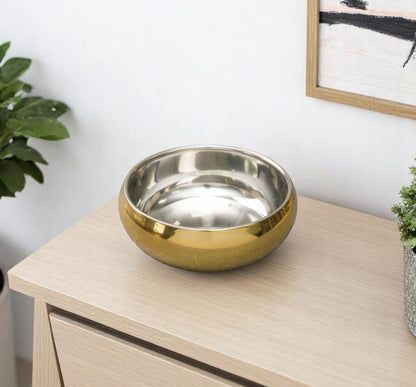 Gold And Silver Double Wall Round Candy or Nut Bowl