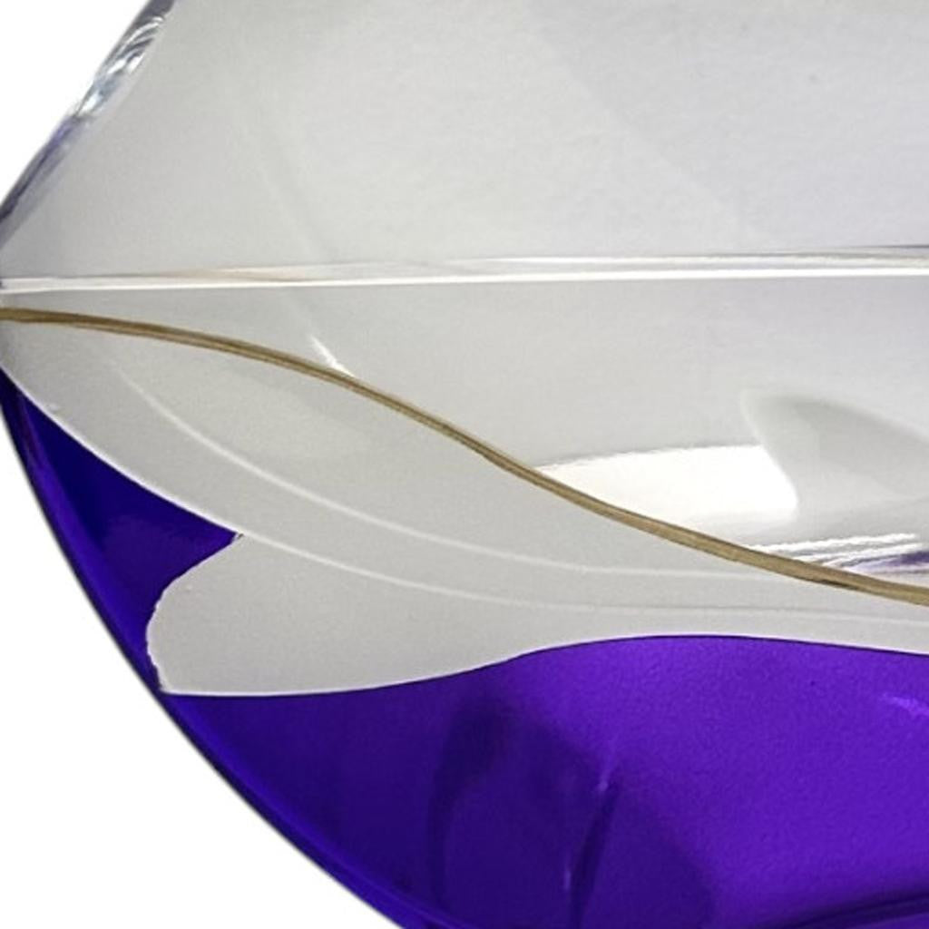Clear And Purple Crystal Novelty Centerpiece Bowl