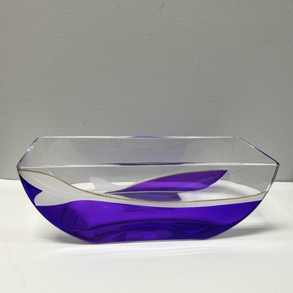 Clear And Purple Crystal Novelty Centerpiece Bowl