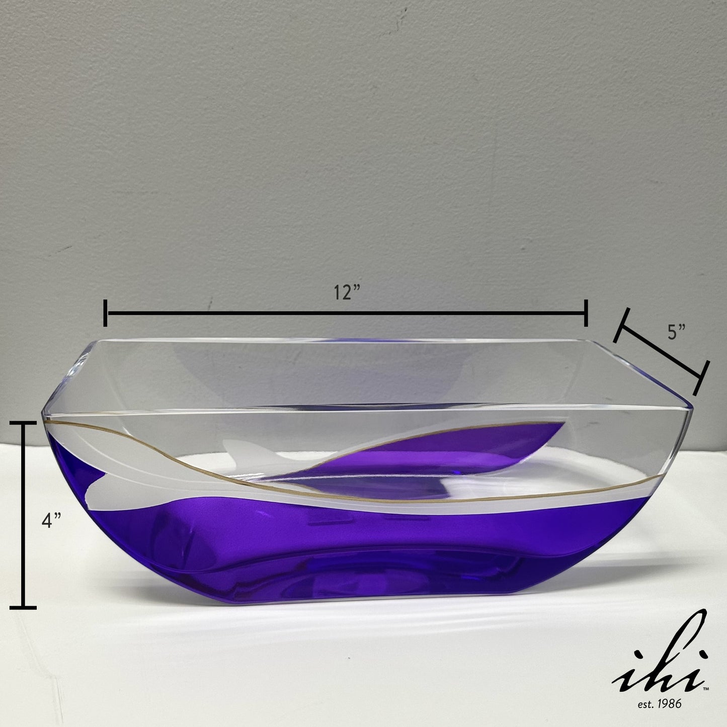 Clear And Purple Crystal Novelty Centerpiece Bowl