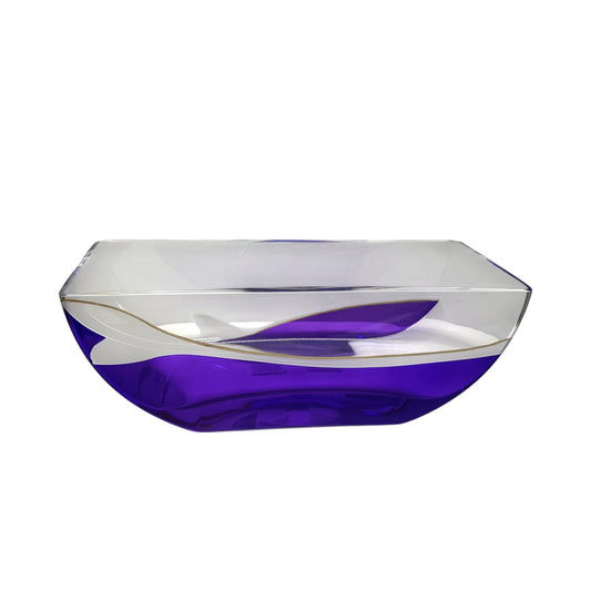 Clear And Purple Crystal Novelty Centerpiece Bowl