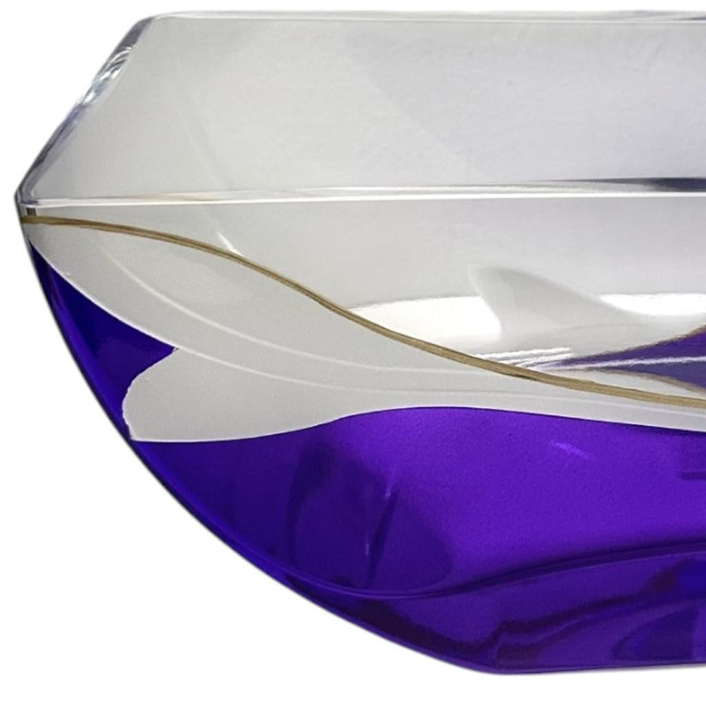 Clear And Purple Crystal Novelty Centerpiece Bowl