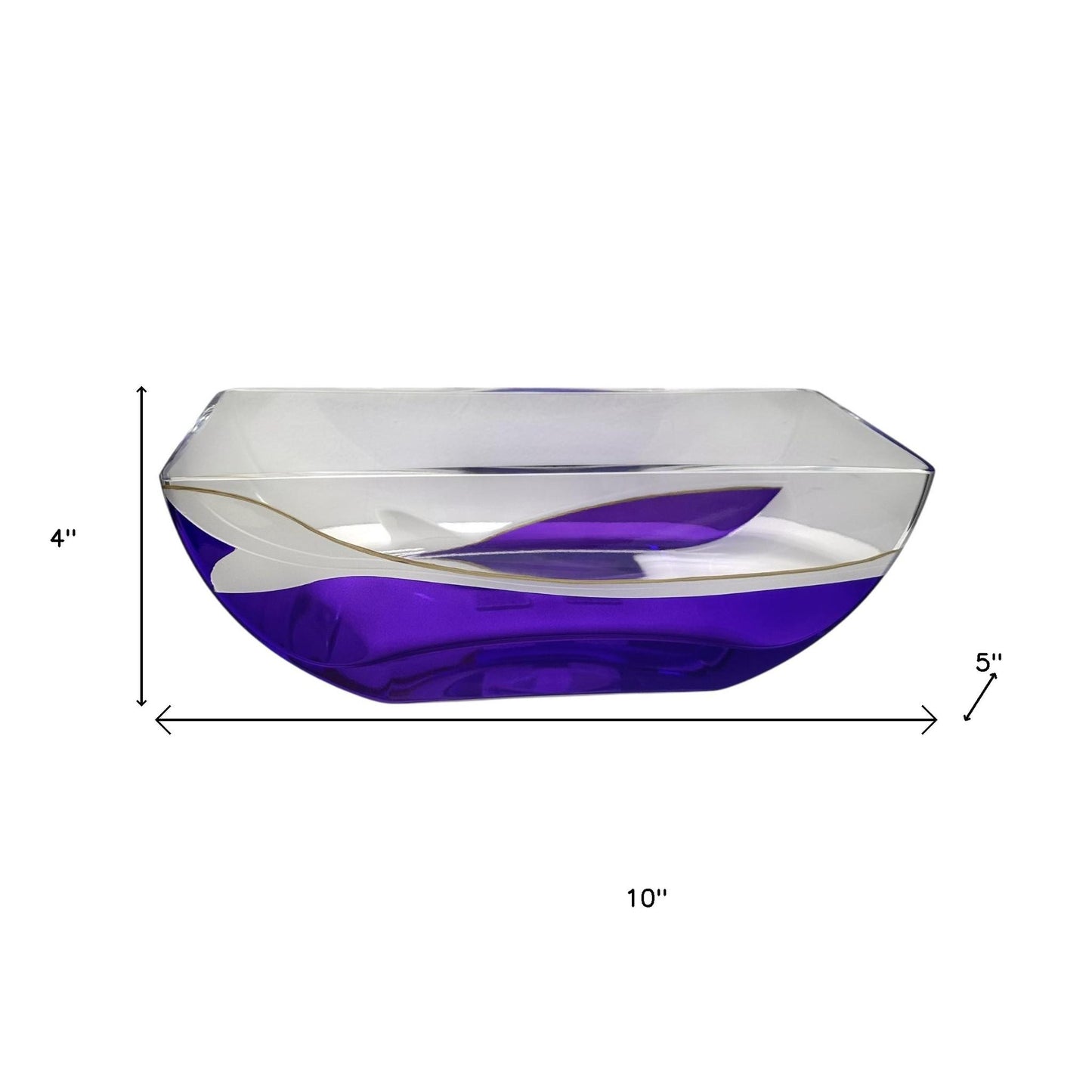 Clear And Purple Crystal Novelty Centerpiece Bowl