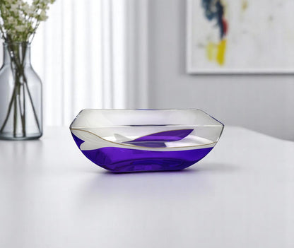 Clear And Purple Crystal Novelty Centerpiece Bowl
