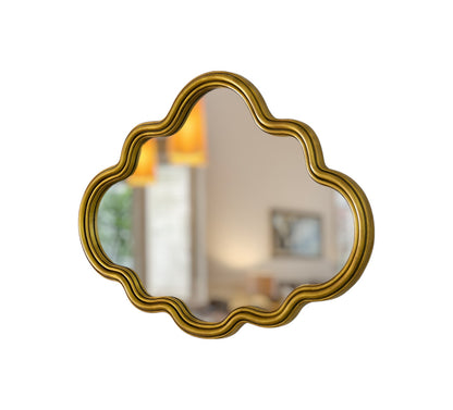 Gold Scalloped Metal Framed Accent Mirror