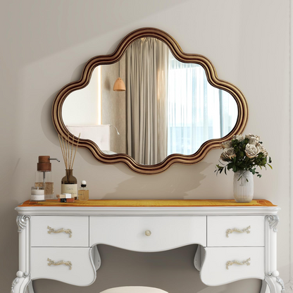 Gold Scalloped Metal Framed Accent Mirror