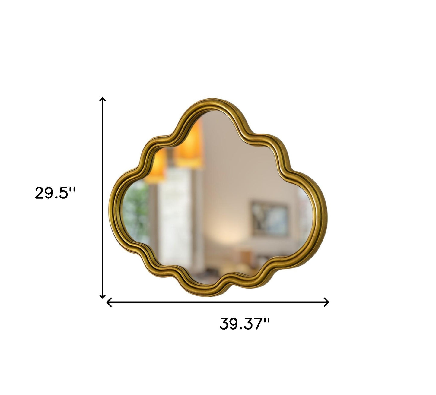 Gold Scalloped Metal Framed Accent Mirror