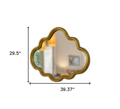 Gold Scalloped Metal Framed Accent Mirror