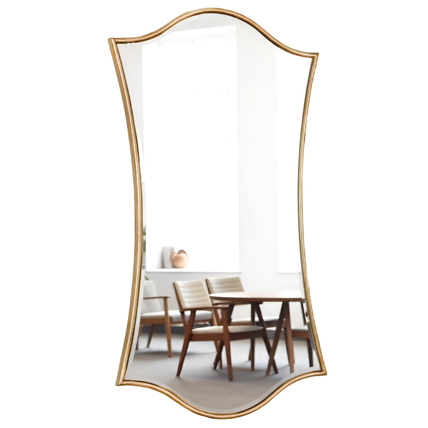 Gold Scalloped Metal Framed Accent Mirror