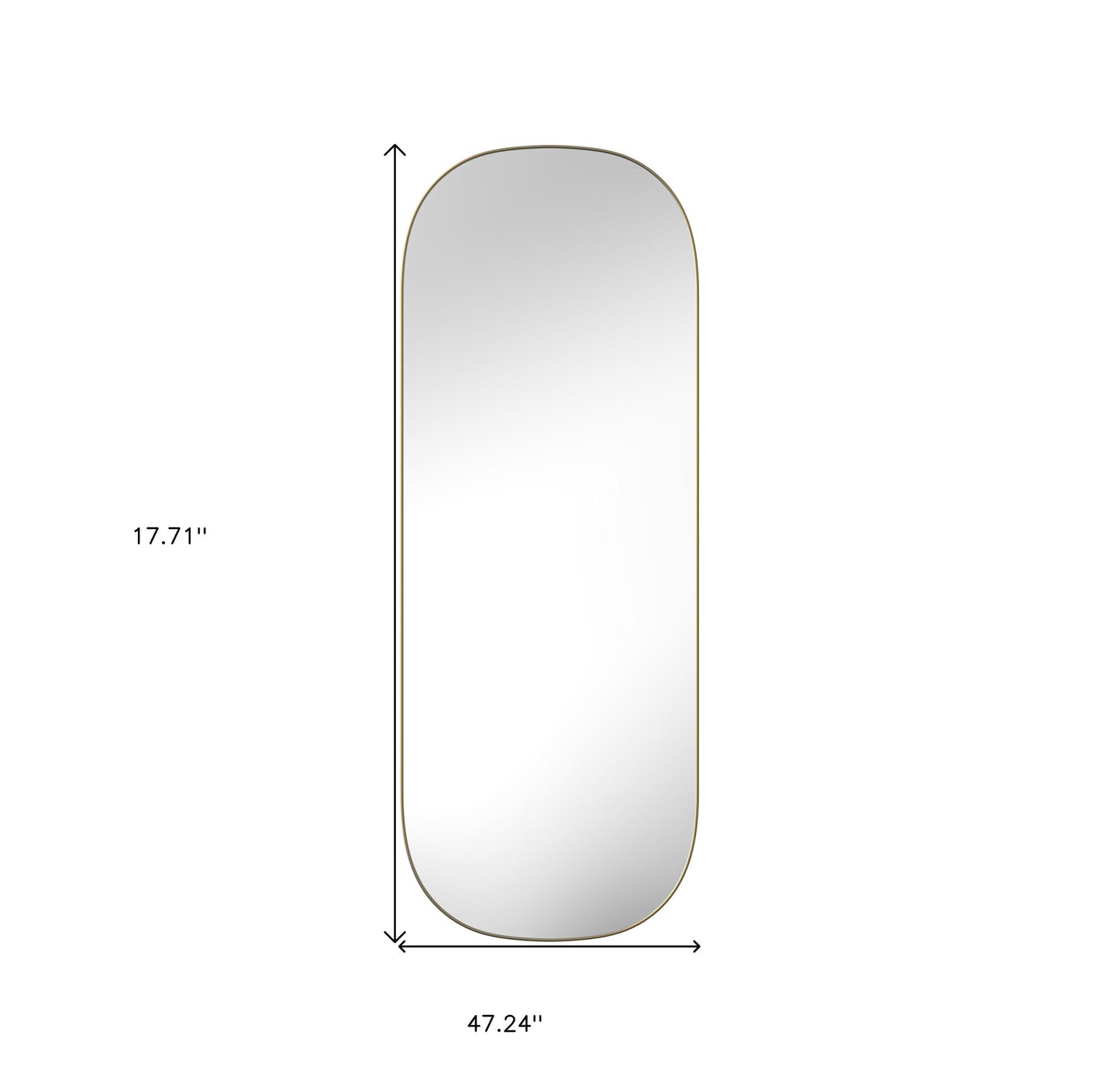 Gold Oval Framed Full Length Hanging Mirror