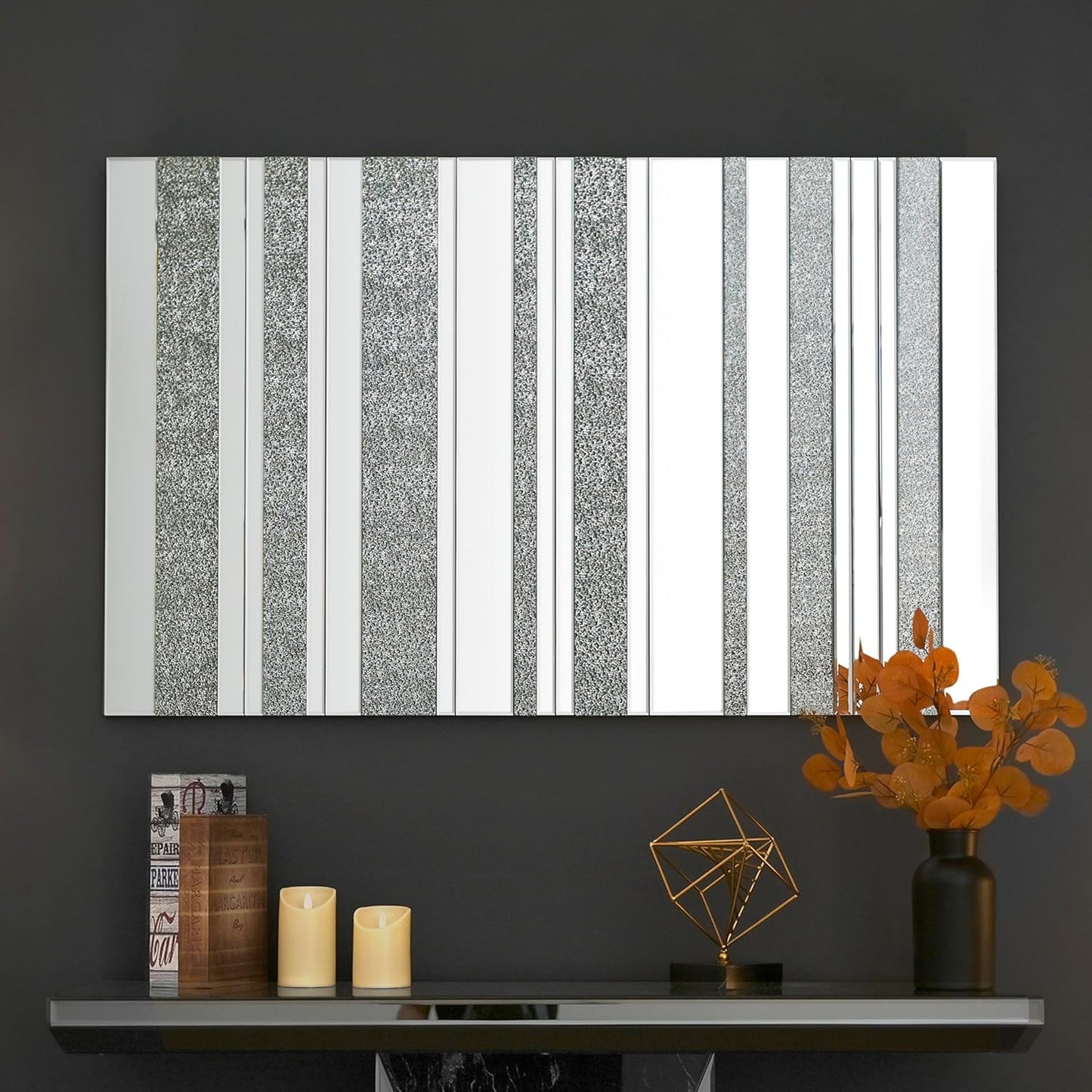 Clear and Silver Unframed Venetian Accent Mirror