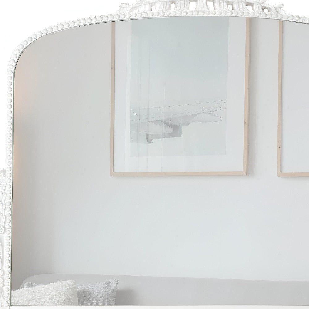 White Arch Framed Accent Mirror