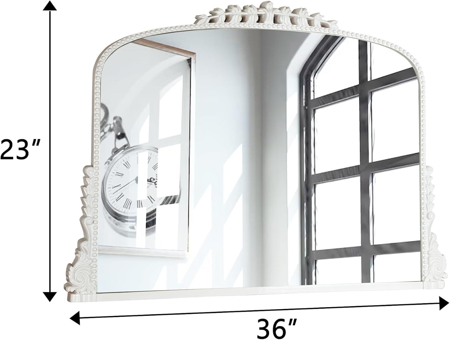 White Arch Framed Accent Mirror