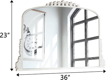 White Arch Framed Accent Mirror