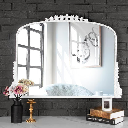 White Arch Framed Accent Mirror