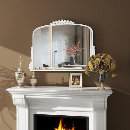 White Arch Framed Accent Mirror