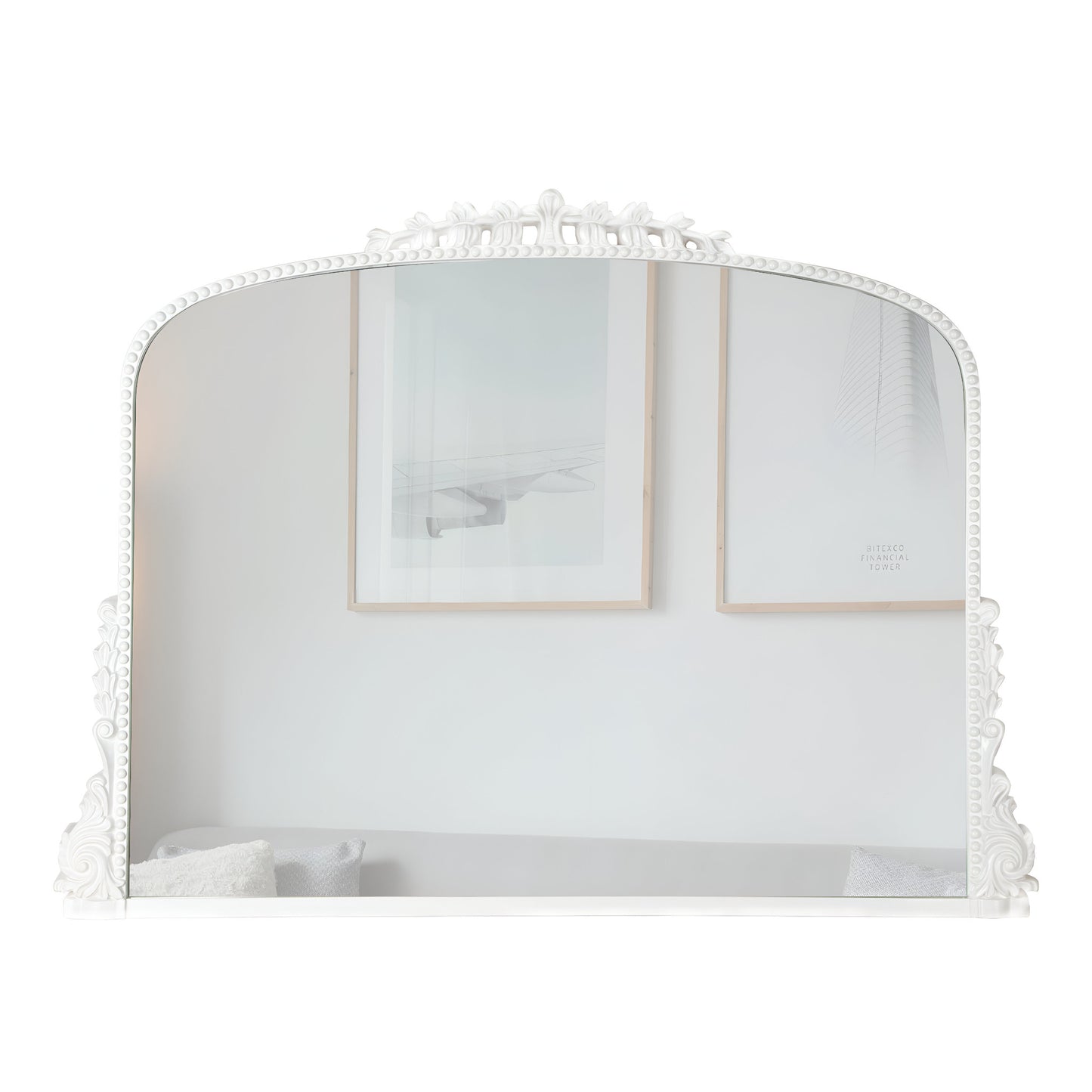 White Arch Framed Accent Mirror