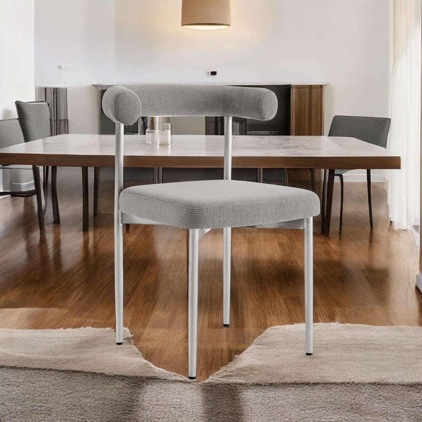 Gray & Silver Dining Chair - Set of 2